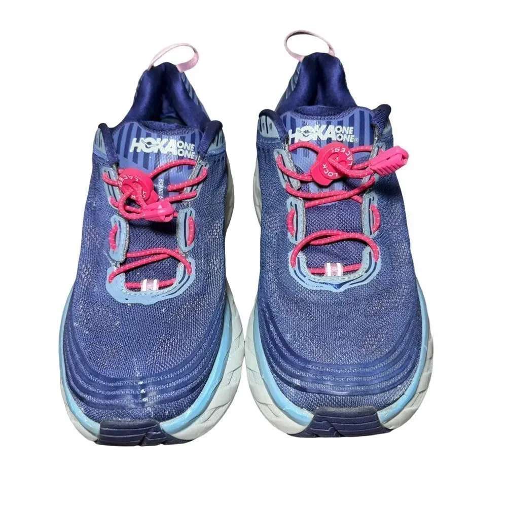 Hoka One One Bondi 6 Navy and Pink Sneakers size 10.5 women’s